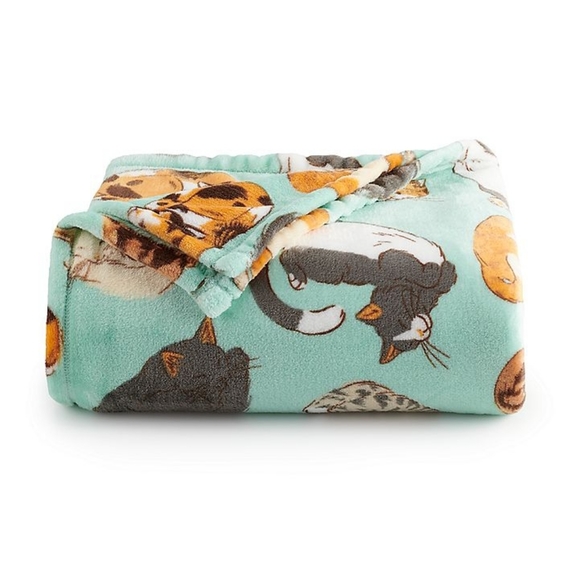 Soft Plush Cat Throw Blanket 60 x 72 - Picture 1 of 1